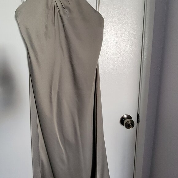 Anthropology BHLDN Ruby Twist Halter Satin Gown size US 10 UK 14 EU 42 - Picture 8 of 11